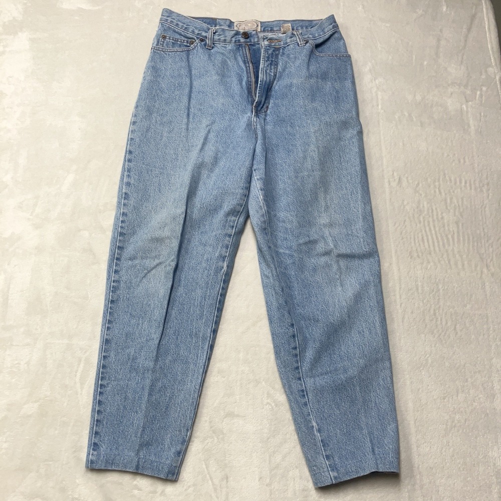 Vintage 80s 90s Abercrombie and Fitch Womens 14 Light Wash High Waist USA Made - Picture 1 of 9